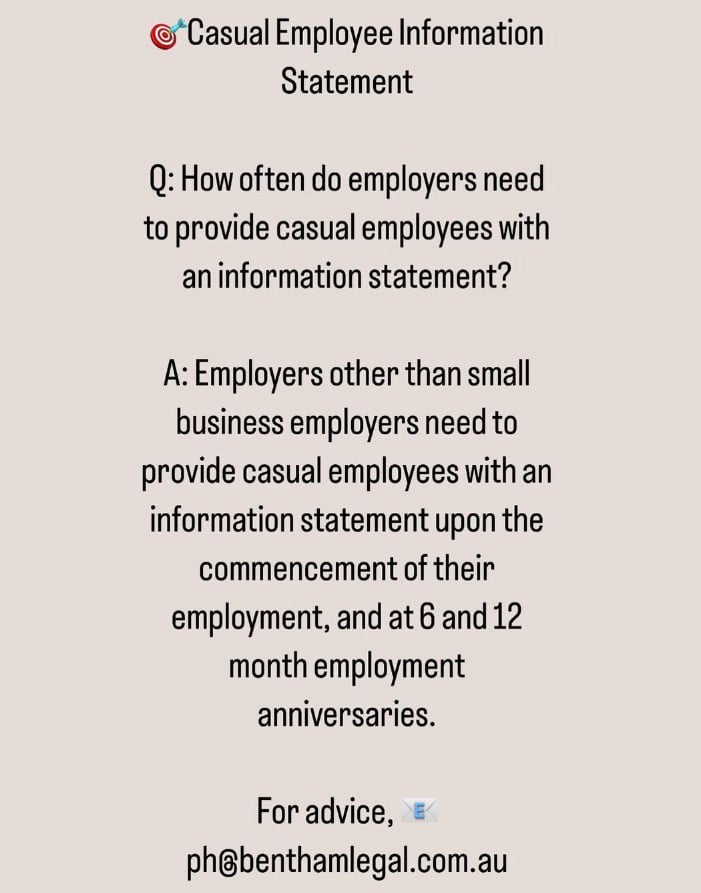 casual employee information statements