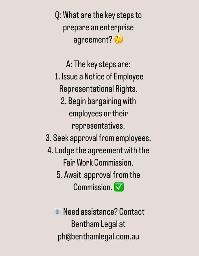 what are the key steps to preparing an enterprise agreement