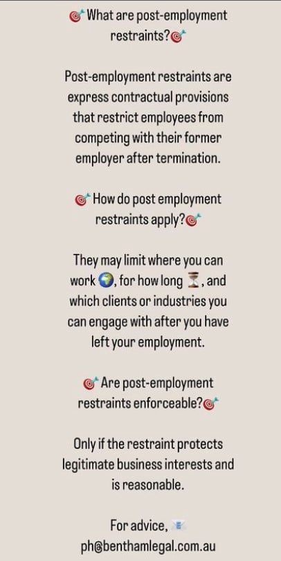 What are post-employment restraints?