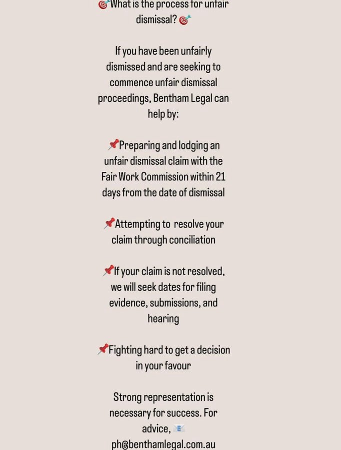 what is the process for unfair dismissal