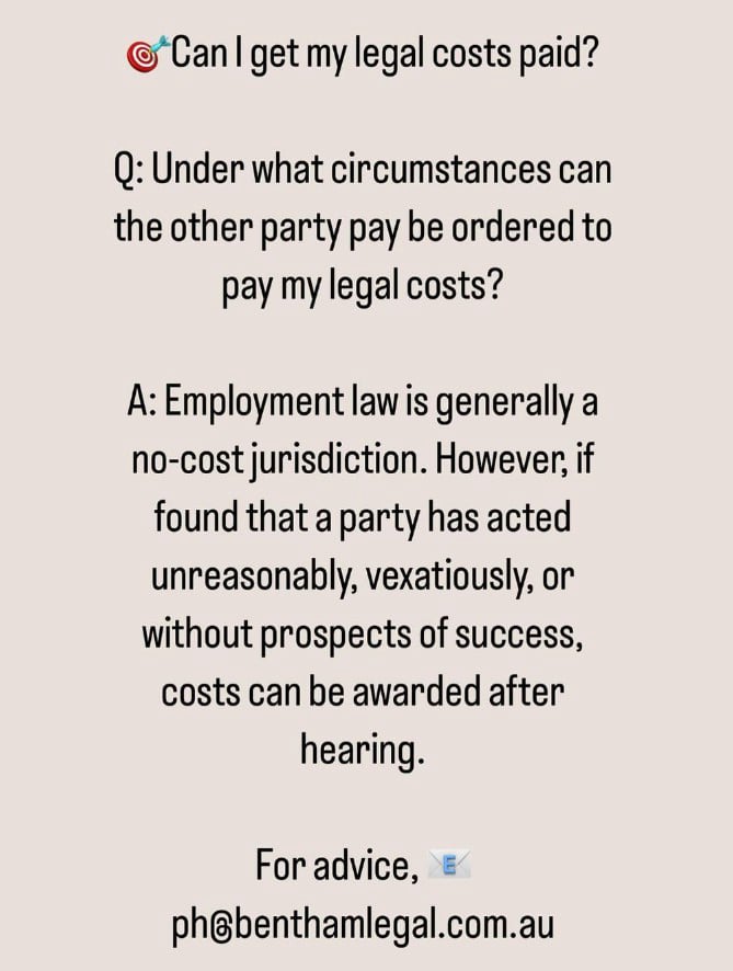 can I get my legal costs paid