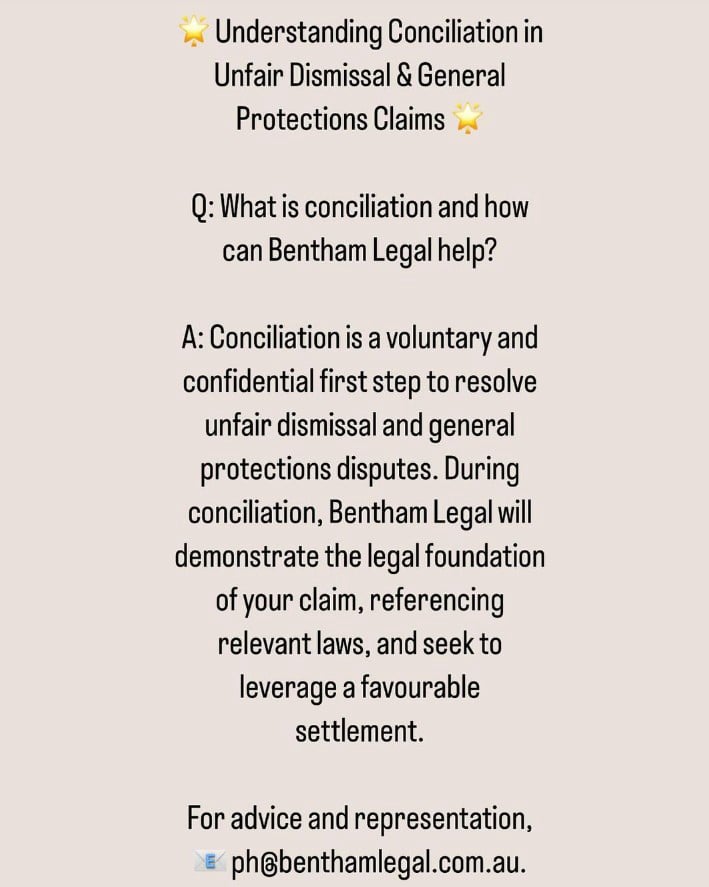 understanding conciliation in general protections and unfair dismissal claims