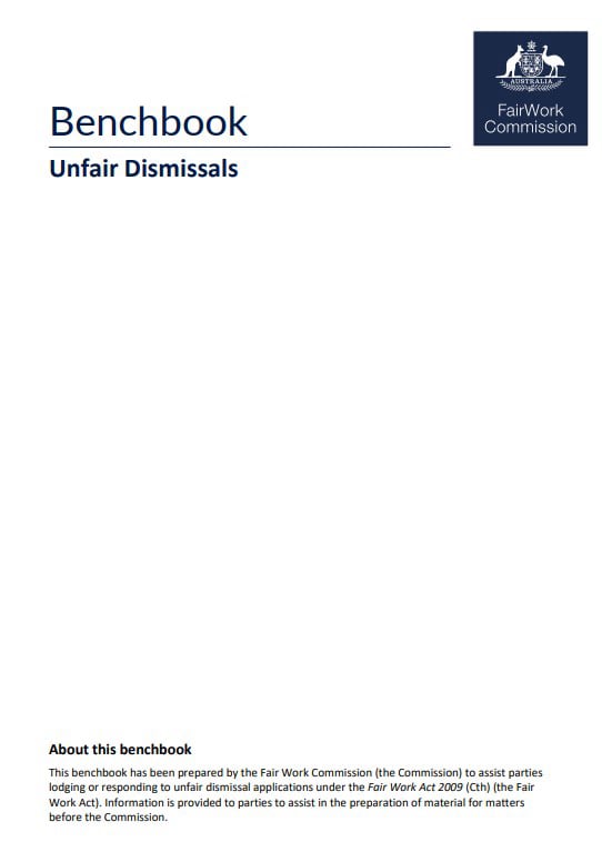Fair Work Commission Unfair Dismissals Benchbook
